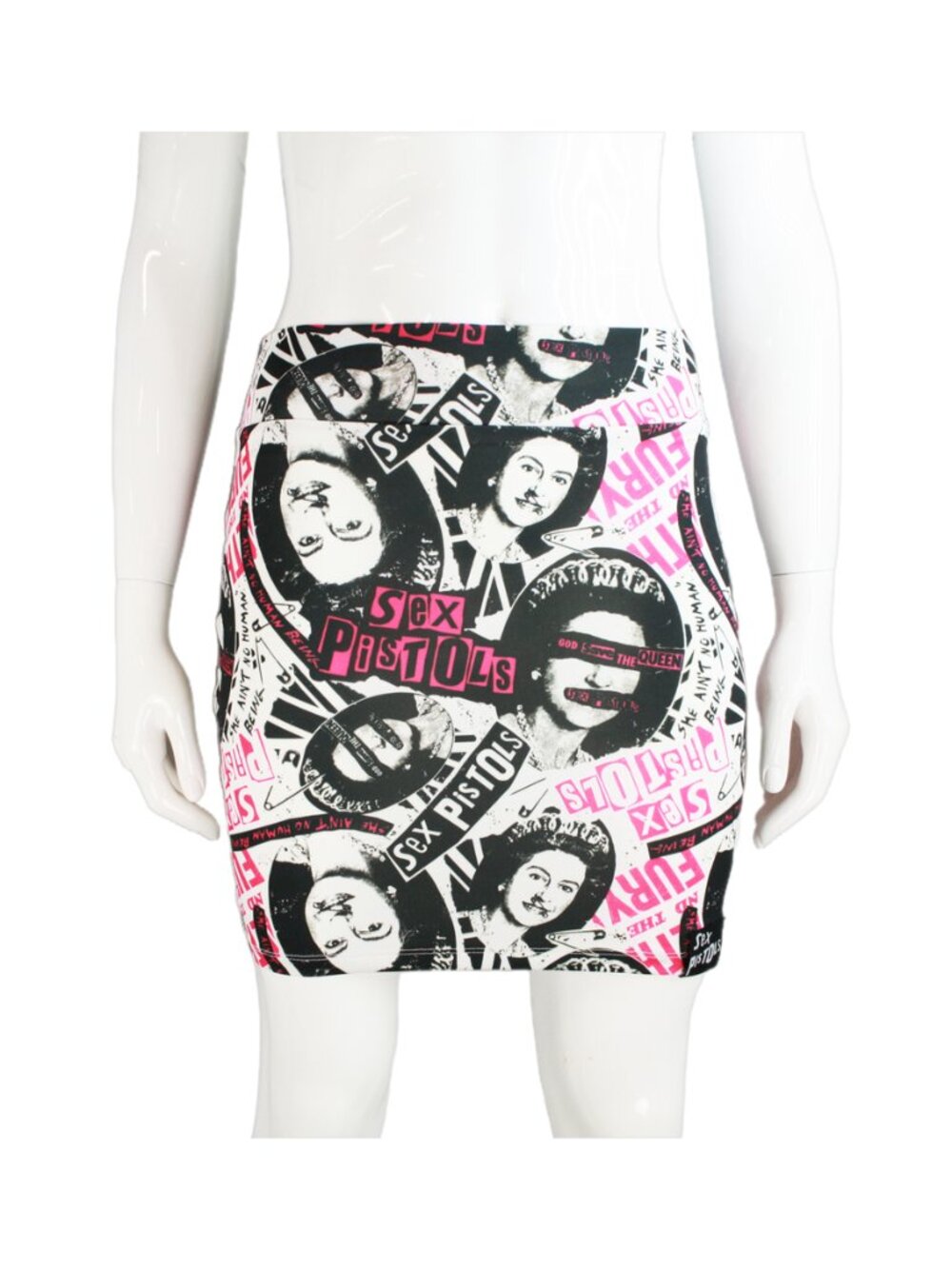Sex Pistols - No Fun Tube Skirt - Punk Rock Mini Stretchy Music Band RARE NWT